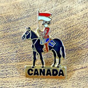 Canada Mountie Rider on Horseback "CANADA" Souvenir Lapel Pin Pinback